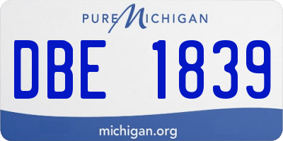 MI license plate DBE1839