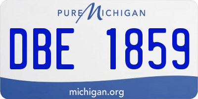 MI license plate DBE1859