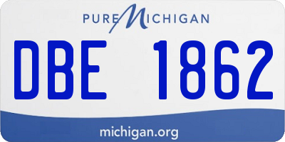 MI license plate DBE1862