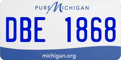 MI license plate DBE1868