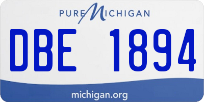 MI license plate DBE1894