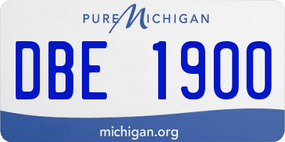 MI license plate DBE1900