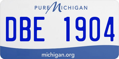MI license plate DBE1904