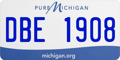 MI license plate DBE1908