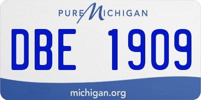 MI license plate DBE1909