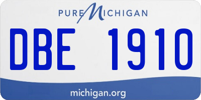 MI license plate DBE1910