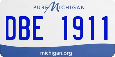 MI license plate DBE1911