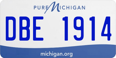 MI license plate DBE1914