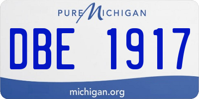 MI license plate DBE1917