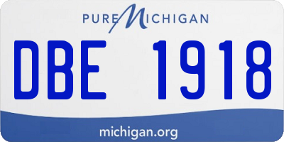 MI license plate DBE1918