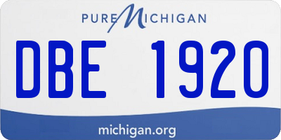 MI license plate DBE1920