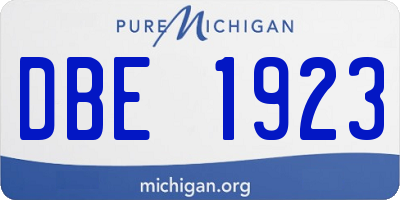 MI license plate DBE1923