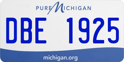 MI license plate DBE1925