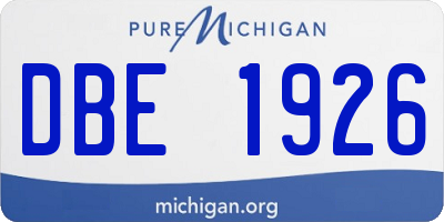 MI license plate DBE1926