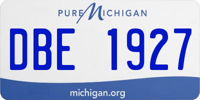 MI license plate DBE1927
