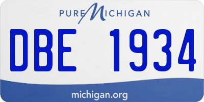 MI license plate DBE1934