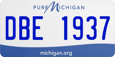 MI license plate DBE1937