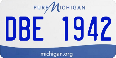 MI license plate DBE1942