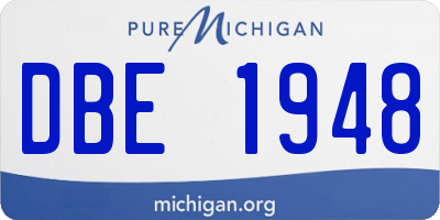 MI license plate DBE1948