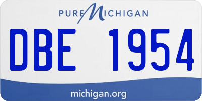 MI license plate DBE1954