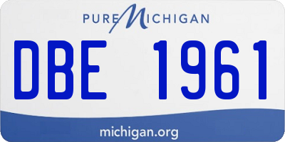 MI license plate DBE1961