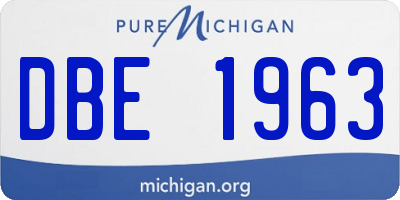 MI license plate DBE1963