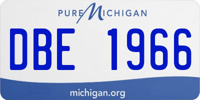 MI license plate DBE1966