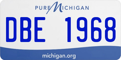 MI license plate DBE1968