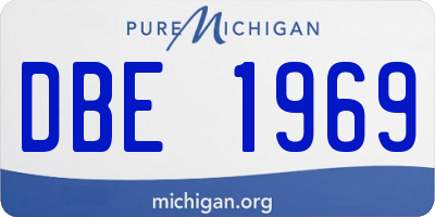 MI license plate DBE1969