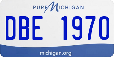 MI license plate DBE1970