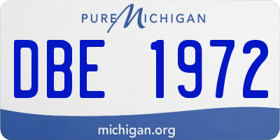MI license plate DBE1972