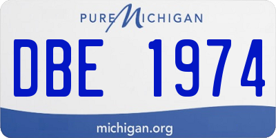 MI license plate DBE1974