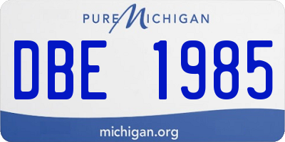 MI license plate DBE1985