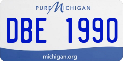 MI license plate DBE1990