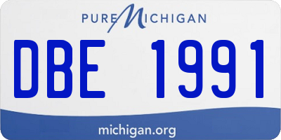 MI license plate DBE1991