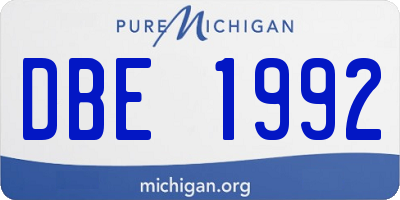 MI license plate DBE1992