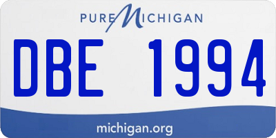 MI license plate DBE1994