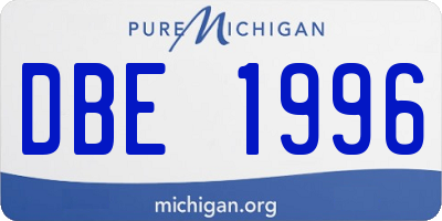 MI license plate DBE1996