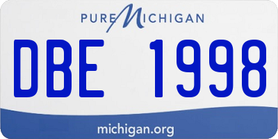 MI license plate DBE1998