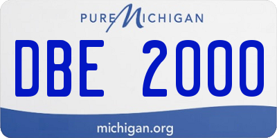 MI license plate DBE2000