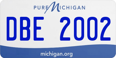 MI license plate DBE2002