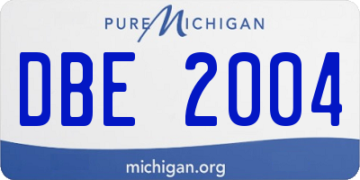 MI license plate DBE2004
