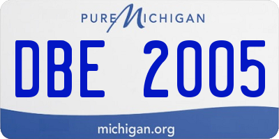 MI license plate DBE2005