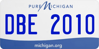 MI license plate DBE2010