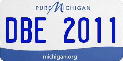 MI license plate DBE2011