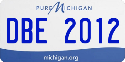 MI license plate DBE2012