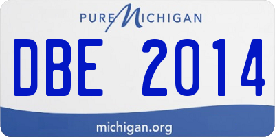 MI license plate DBE2014