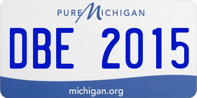 MI license plate DBE2015