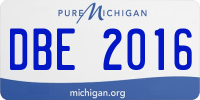 MI license plate DBE2016