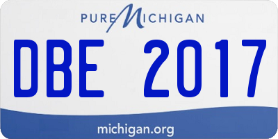 MI license plate DBE2017